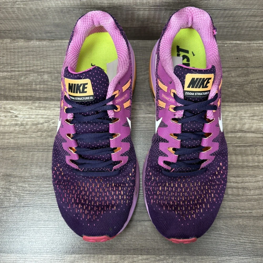Nike Zoom Structure 20 Pink Purple Womens US Size 9.5 849577-501 Running Shoes